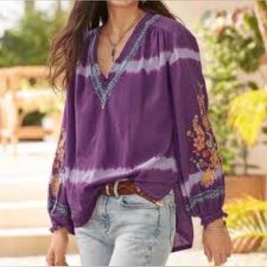 Sundance Purple Graphic Long Sleeve Tunic